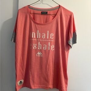 Kappa 'Inhale Exhale' Coral Tee with Gray Accents